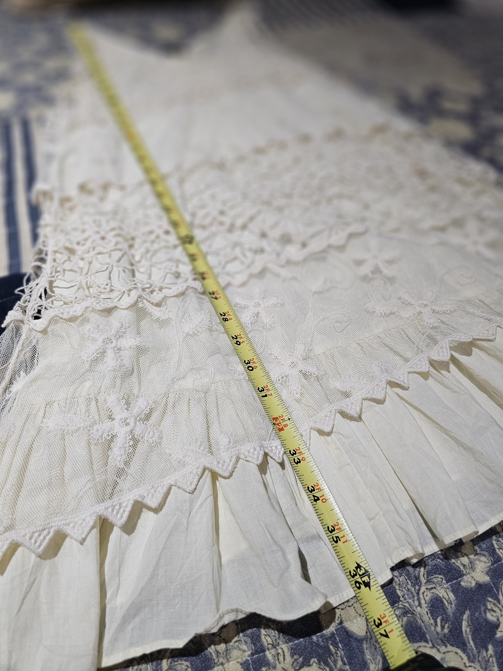 Ryu Cream Crochet Lace Tiered Dress- NWOT - Picture 7 of 9